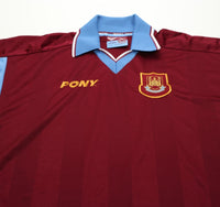1997/98 DICKS #3 West Ham United Vintage PONY Football Shirt (L)