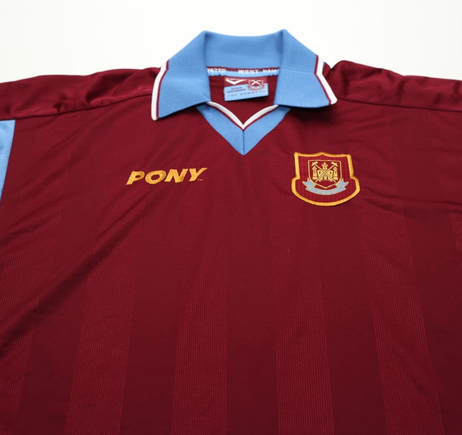 1997/98 DICKS #3 West Ham United Vintage PONY Football Shirt (L)