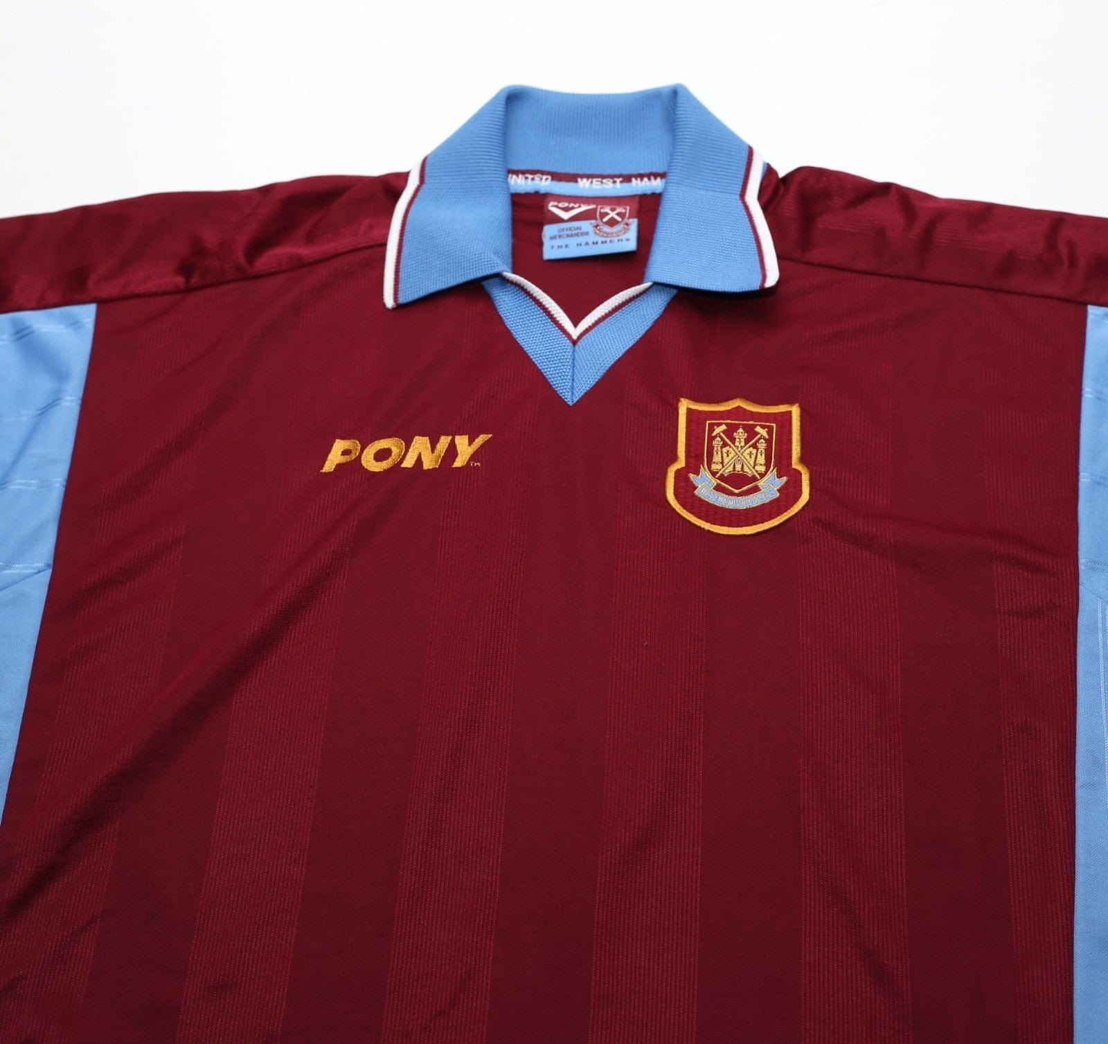 1997/98 DICKS #3 West Ham United Vintage PONY Football Shirt (L)