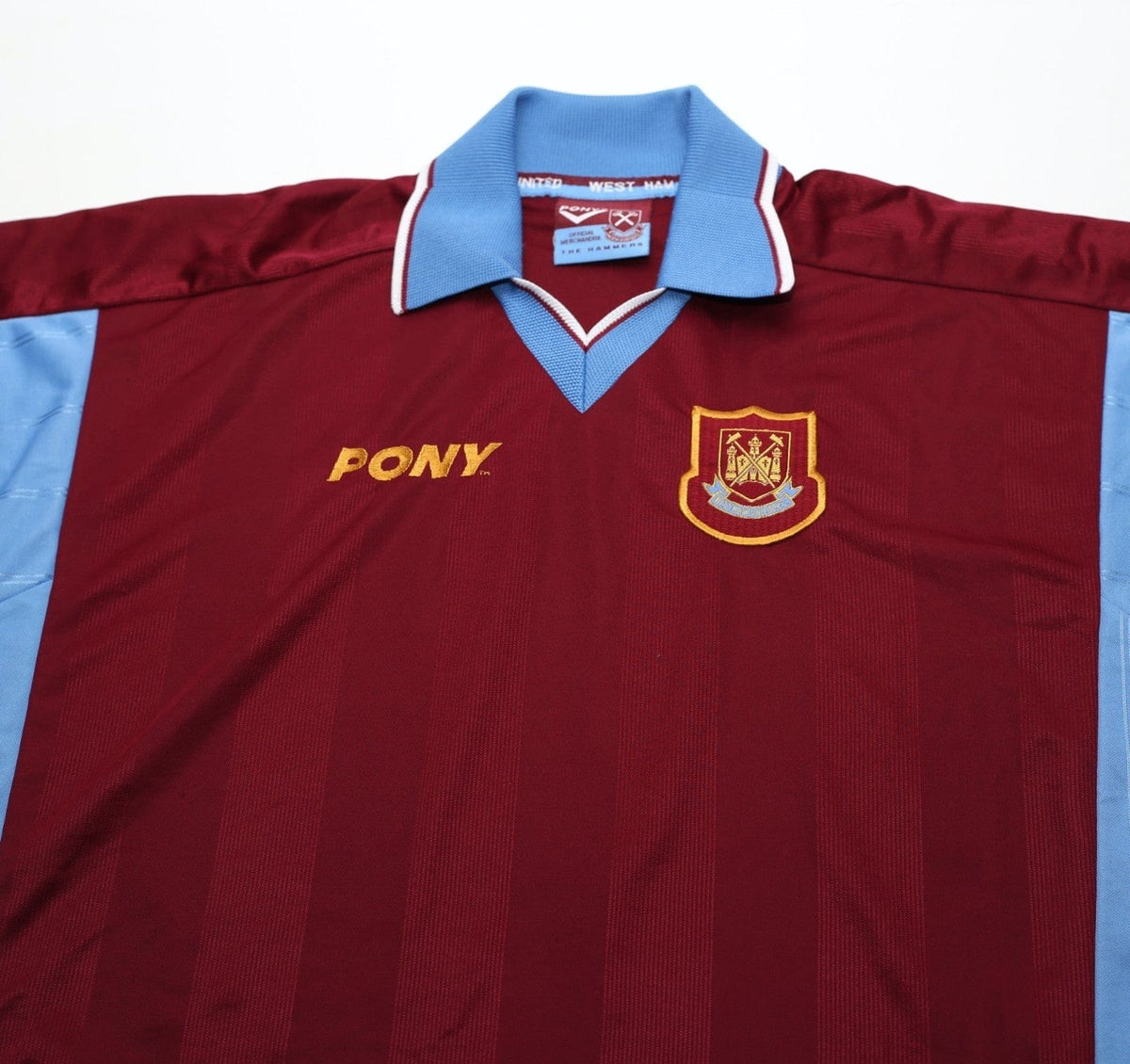 1997/98 DICKS #3 West Ham United Vintage PONY Football Shirt (L)