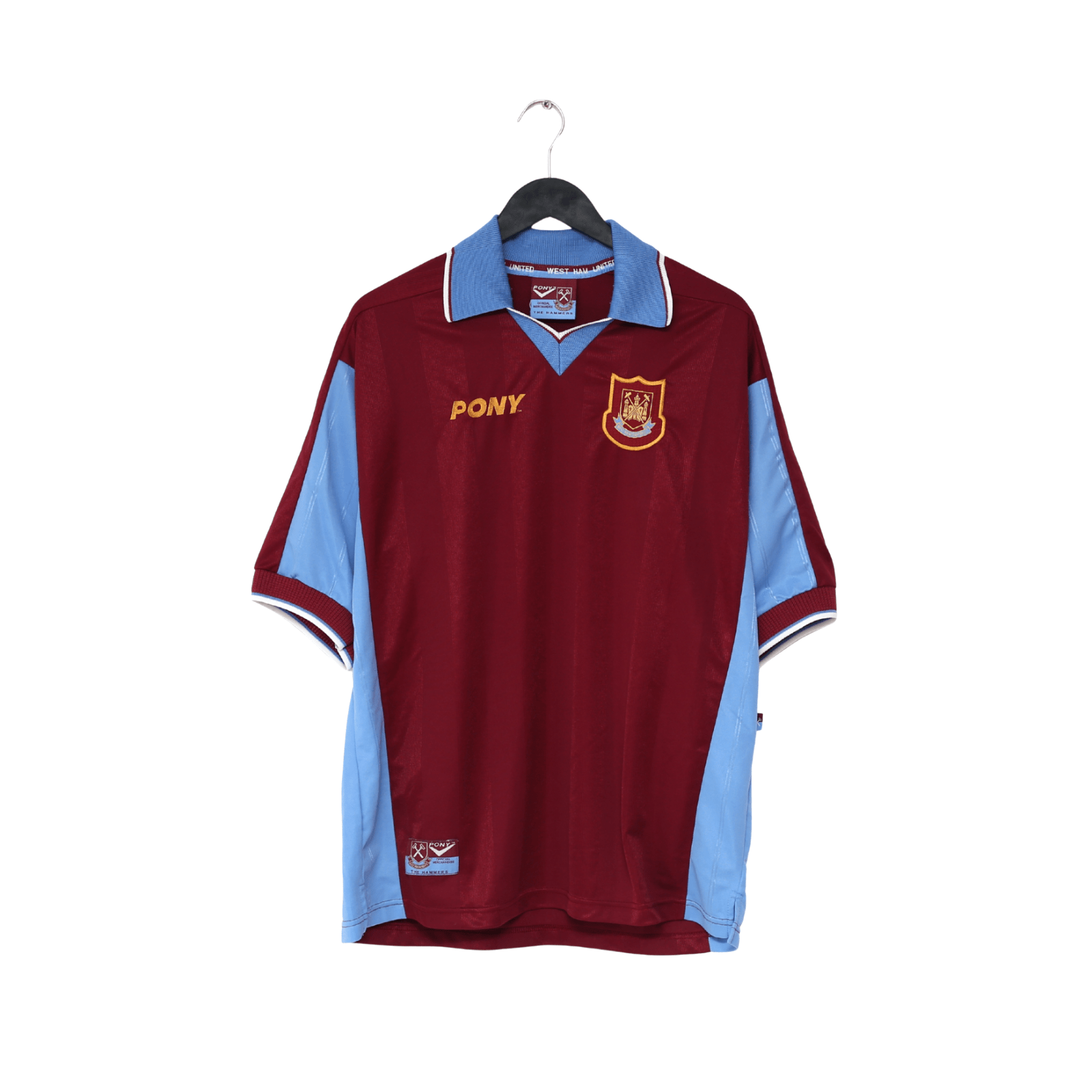 1997/98 DICKS #3 West Ham United Vintage PONY Football Shirt (L)