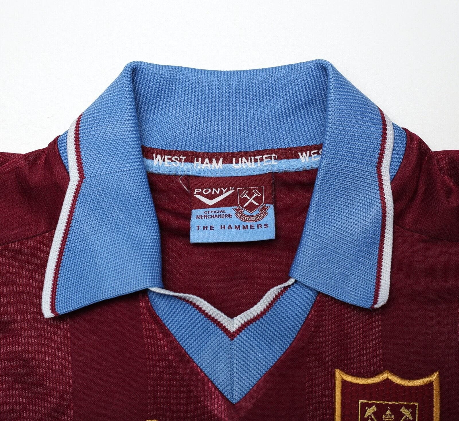 1997/98 DICKS #3 West Ham United Vintage PONY Football Shirt (L)