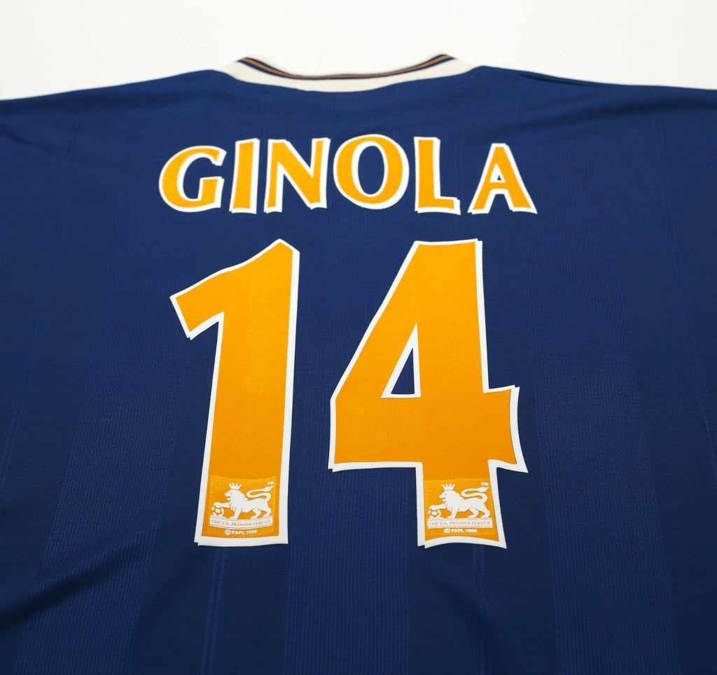 1997/98 GINOLA #14 Tottenham Hotspur Vintage PONY Away Football Shirt (XL)