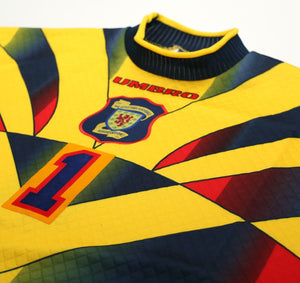 1997/98 GORAM / LEIGHTON #1 Scotland Vintage Umbro GK Football Shirt (XXL)
