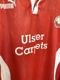 1997/98 HAYLOCK #9 Portadown Vintage PUMA LS Home Football Shirt (XL) Match Worn