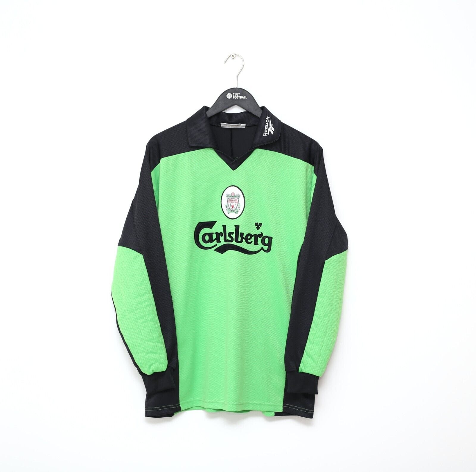 1997/98 JAMES #1 Liverpool Vintage Reebok GK Football Shirt Jersey (M)