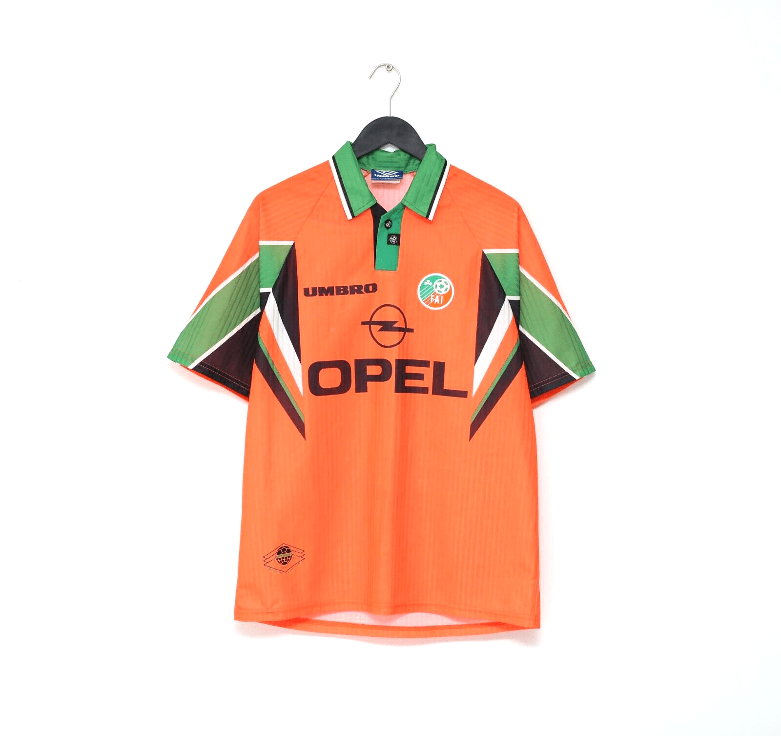 1997/98 KEANE #6 Ireland Vintage Umbro Away Football Shirt (L)