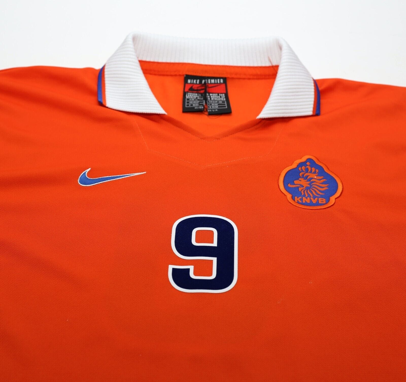 1997/98 KLUIVERT #9 Holland Vintage Nike Home Football Shirt (L)