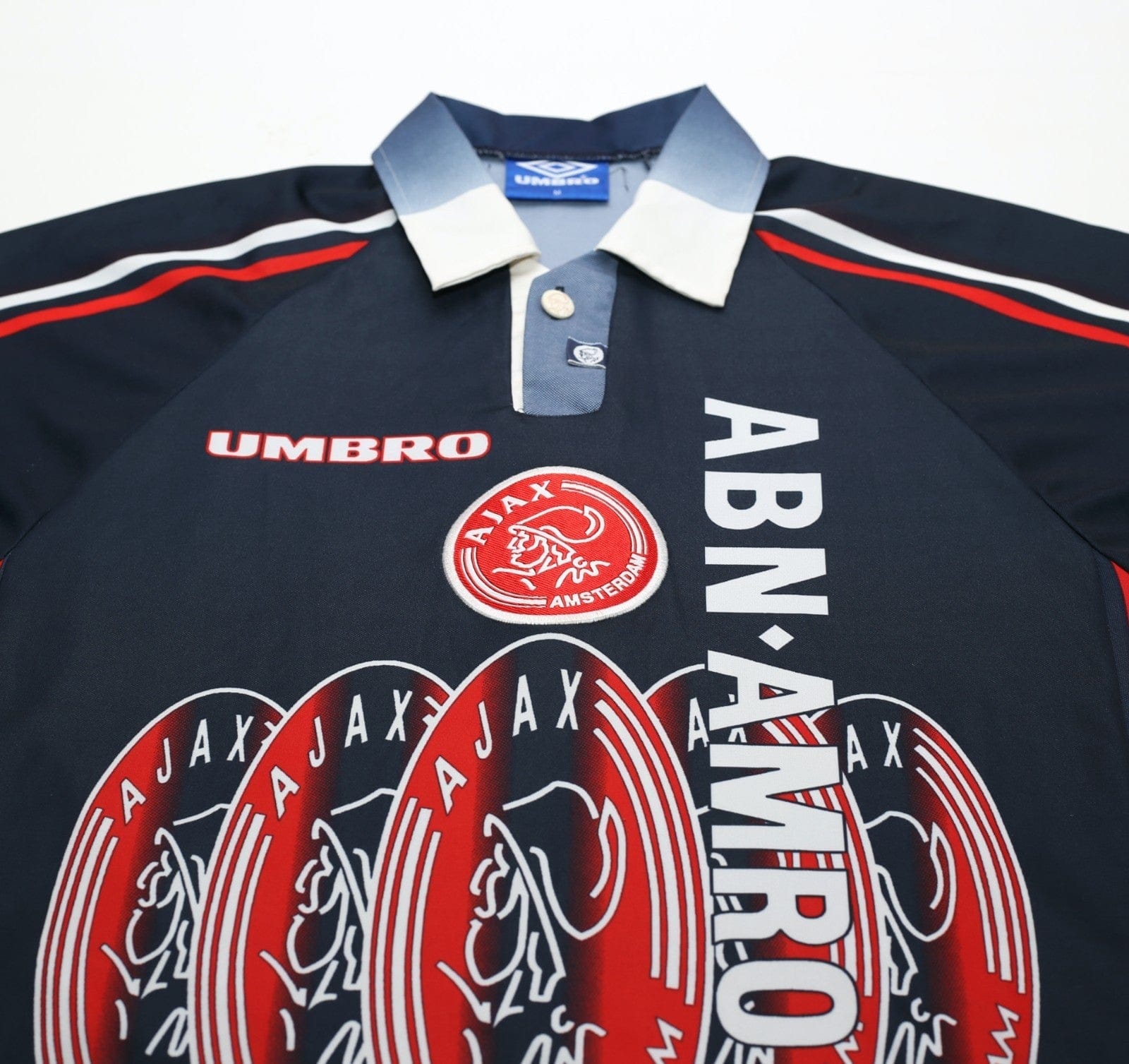 1997/98 LAUDRUP #11 Ajax Vintage Umbro Away Football Shirt (M)