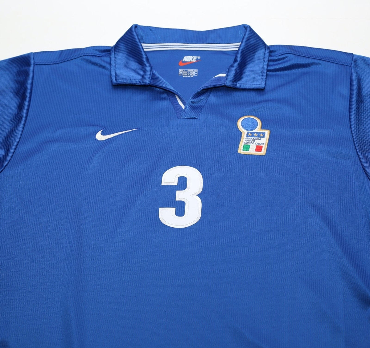 1997/98 MALDINI #3 Italy Vintage Nike Home Football Shirt (L) World Cup 98