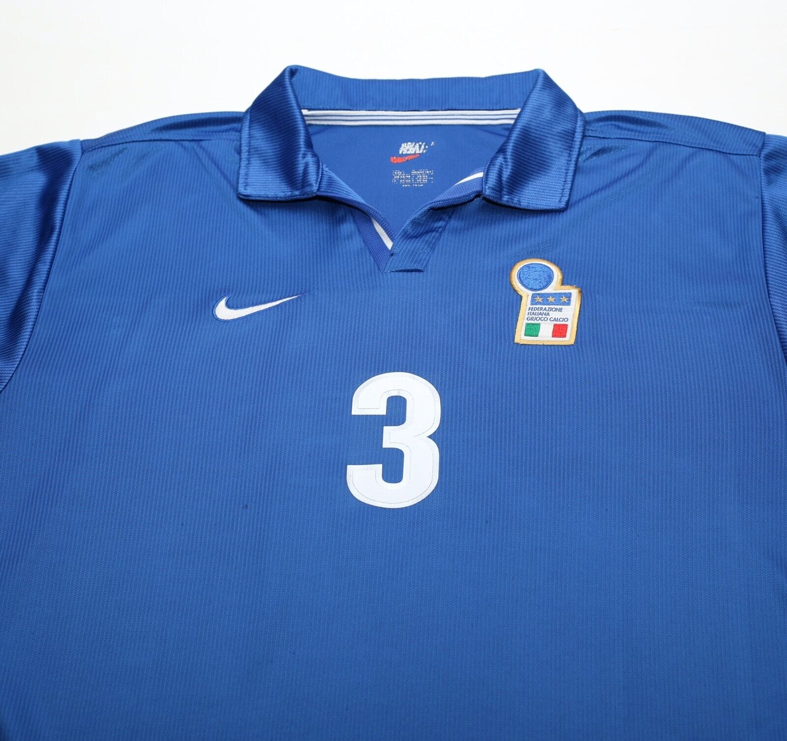 1997/98 MALDINI #3 Italy Vintage Nike Home Football Shirt (L) World Cup 98