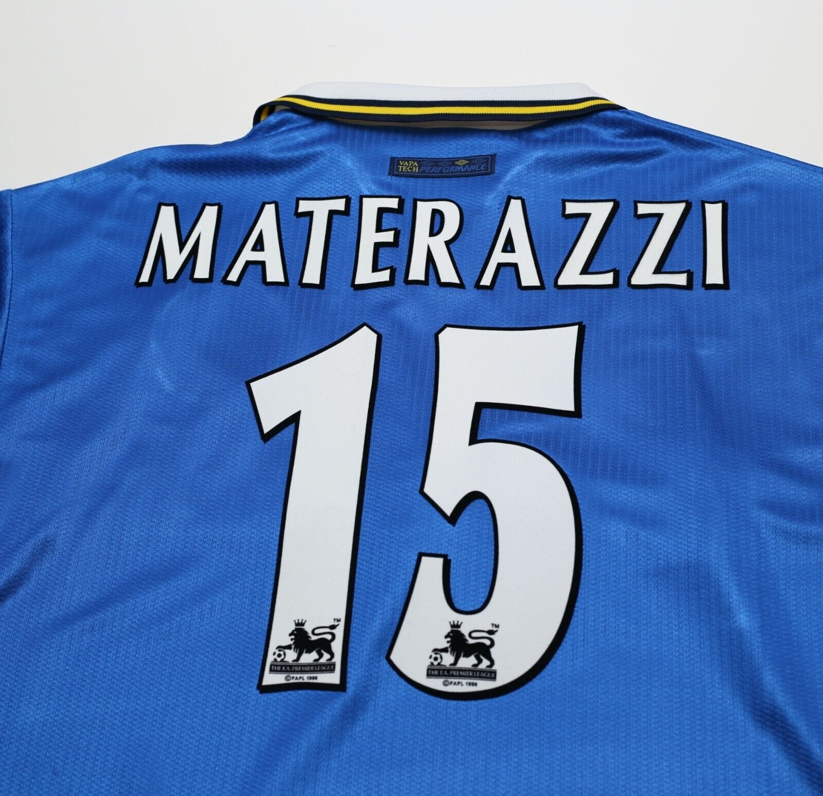 1997/98 MATERAZZI #15 Everton Vintage Umbro Home Football Shirt (M) Italy Inter