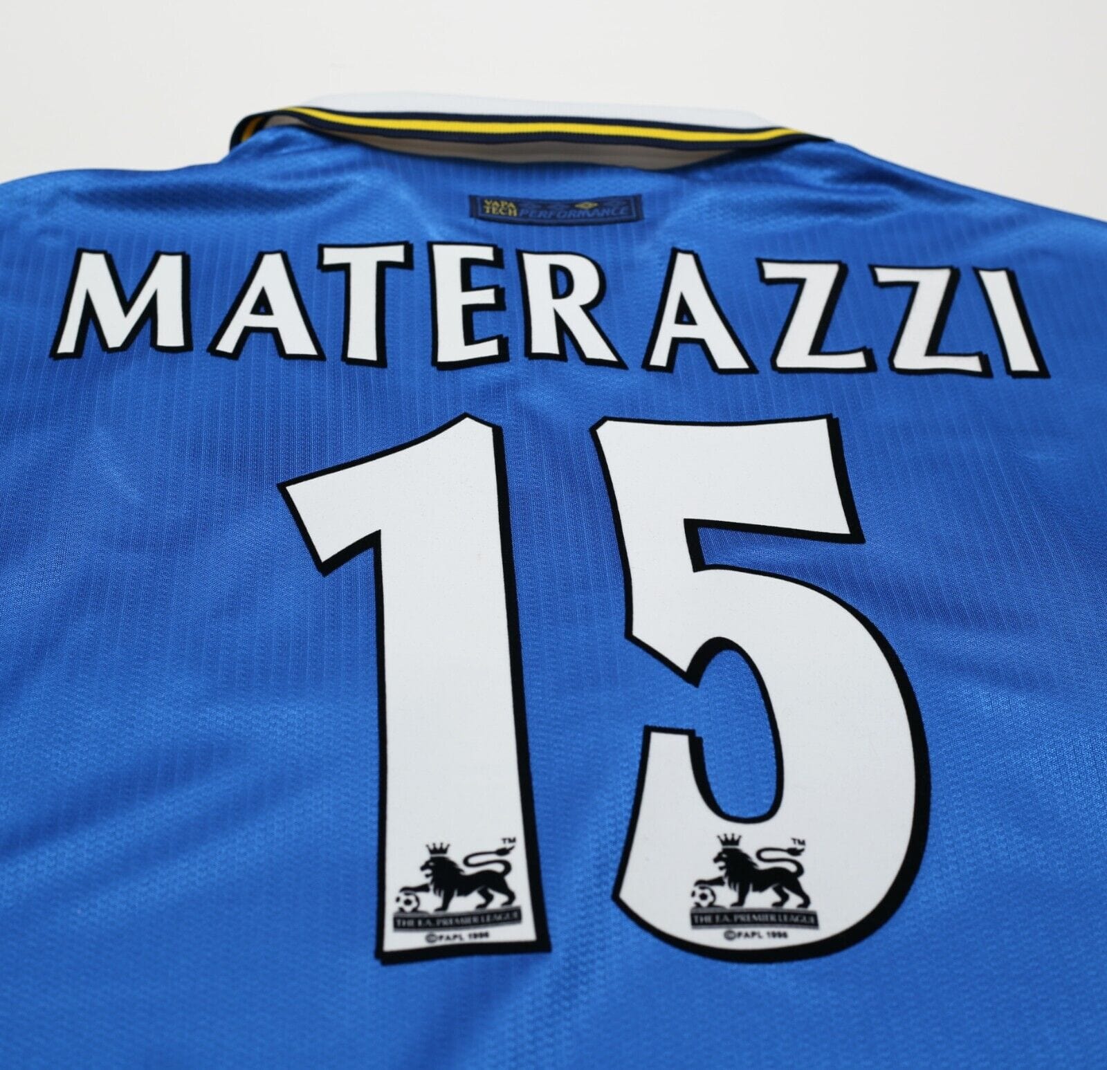 1997/98 MATERAZZI #15 Everton Vintage Umbro Home Football Shirt (M) Italy Inter