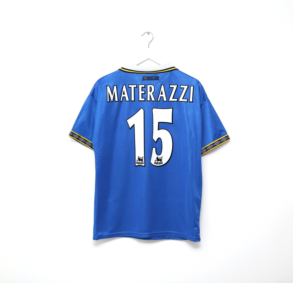 1997/98 MATERAZZI #15 Everton Vintage Umbro Home Football Shirt (M) Italy Inter