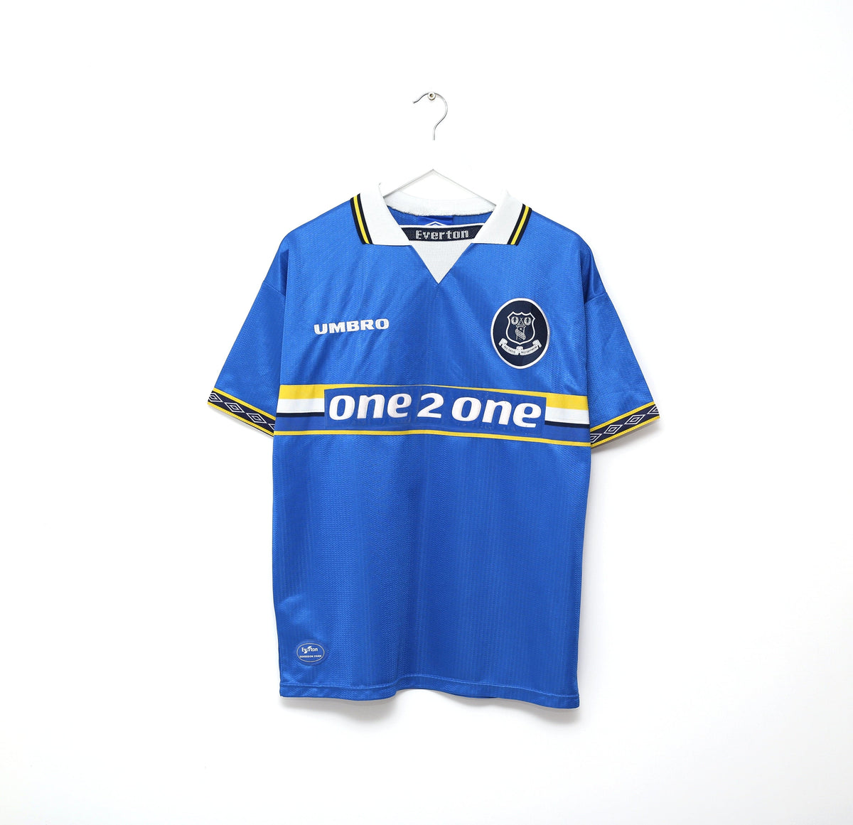 1997/98 MATERAZZI #15 Everton Vintage Umbro Home Football Shirt (M) Italy Inter