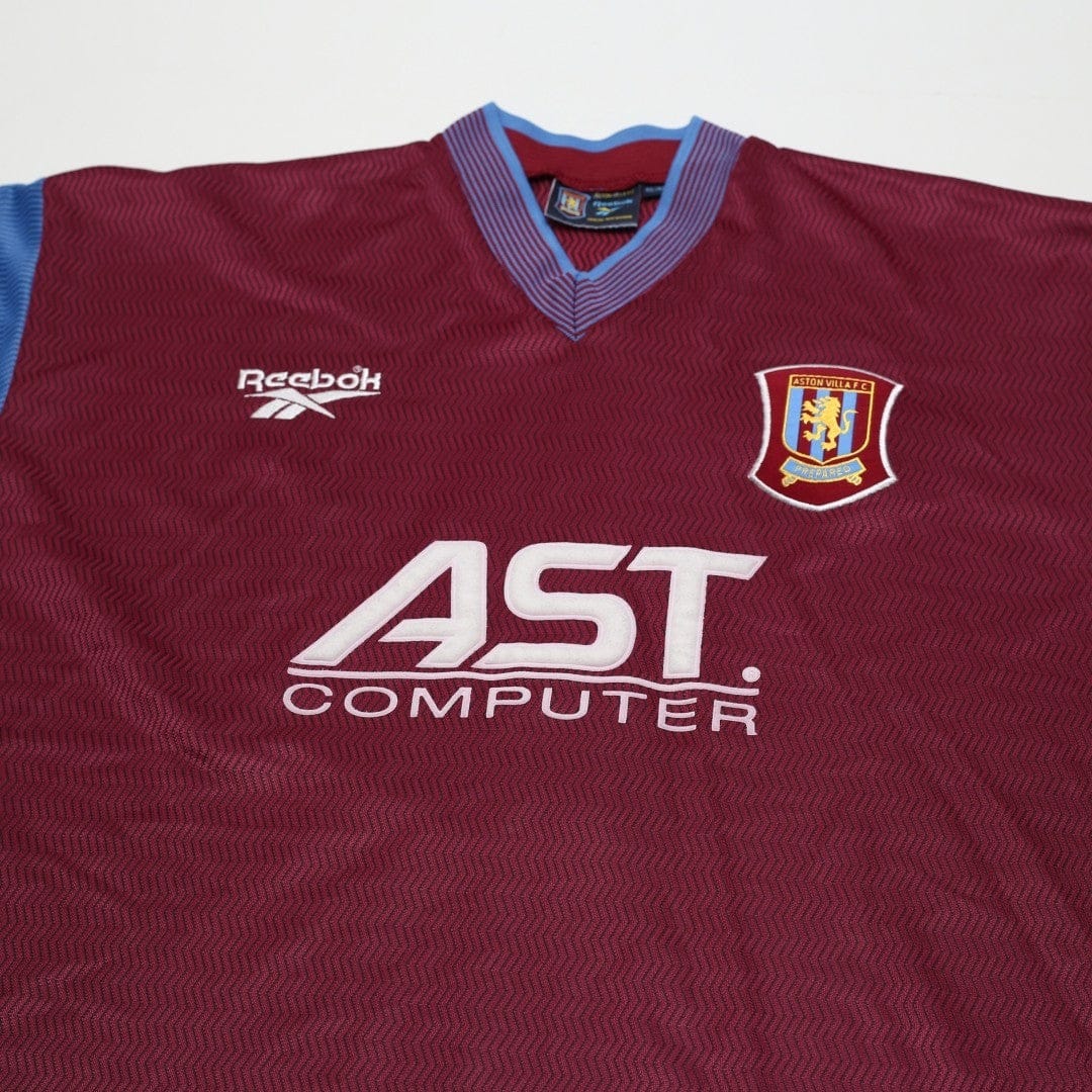 1997/98 Milosevic #9 Aston Villa Vintage Reebok Home Football Shirt (XL)