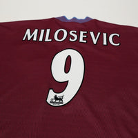 1997/98 Milosevic #9 Aston Villa Vintage Reebok Home Football Shirt (XL)