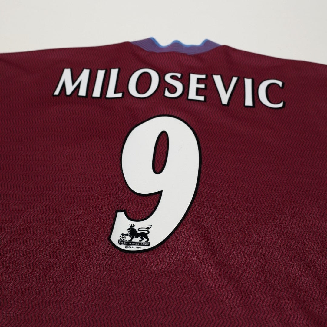 1997/98 Milosevic #9 Aston Villa Vintage Reebok Home Football Shirt (XL)