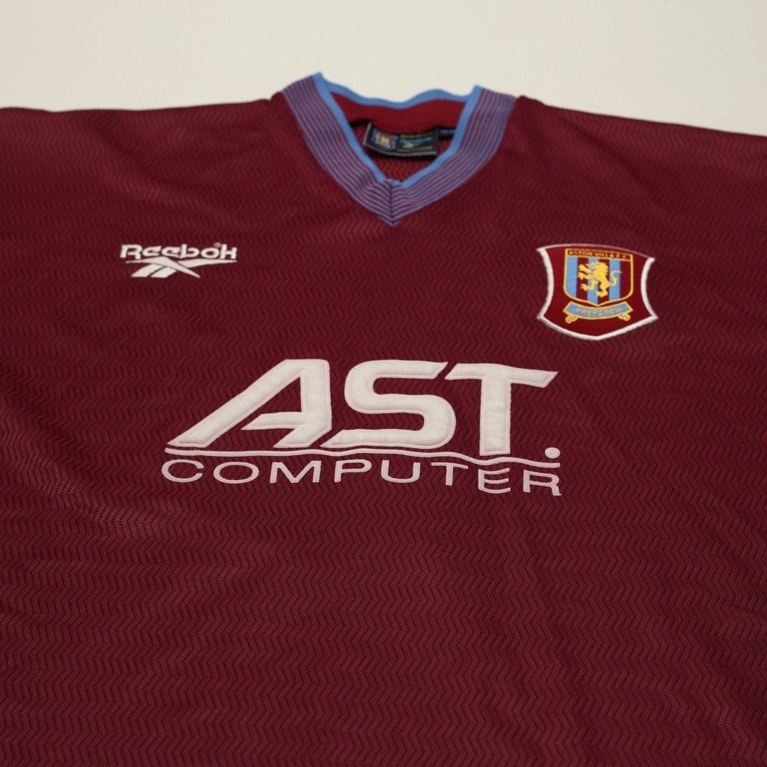 1997/98 Milosevic #9 Aston Villa Vintage Reebok Home Football Shirt (XL)