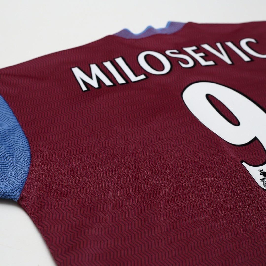 1997/98 Milosevic #9 Aston Villa Vintage Reebok Home Football Shirt (XL)