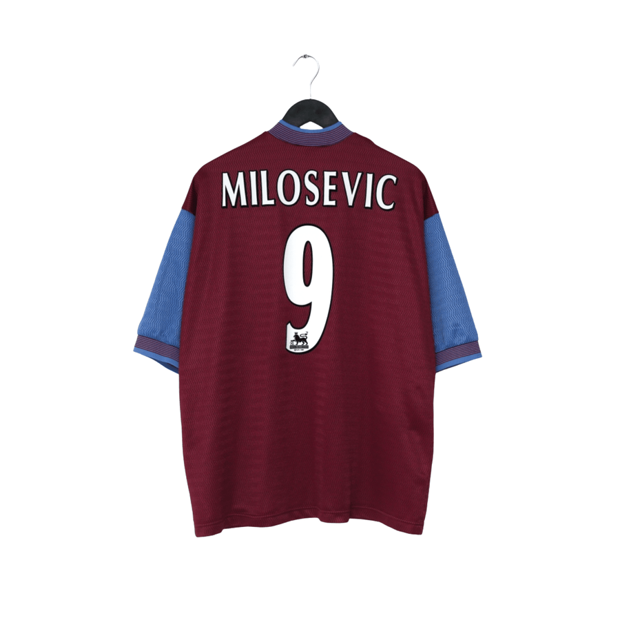 1997/98 Milosevic #9 Aston Villa Vintage Reebok Home Football Shirt (XL)