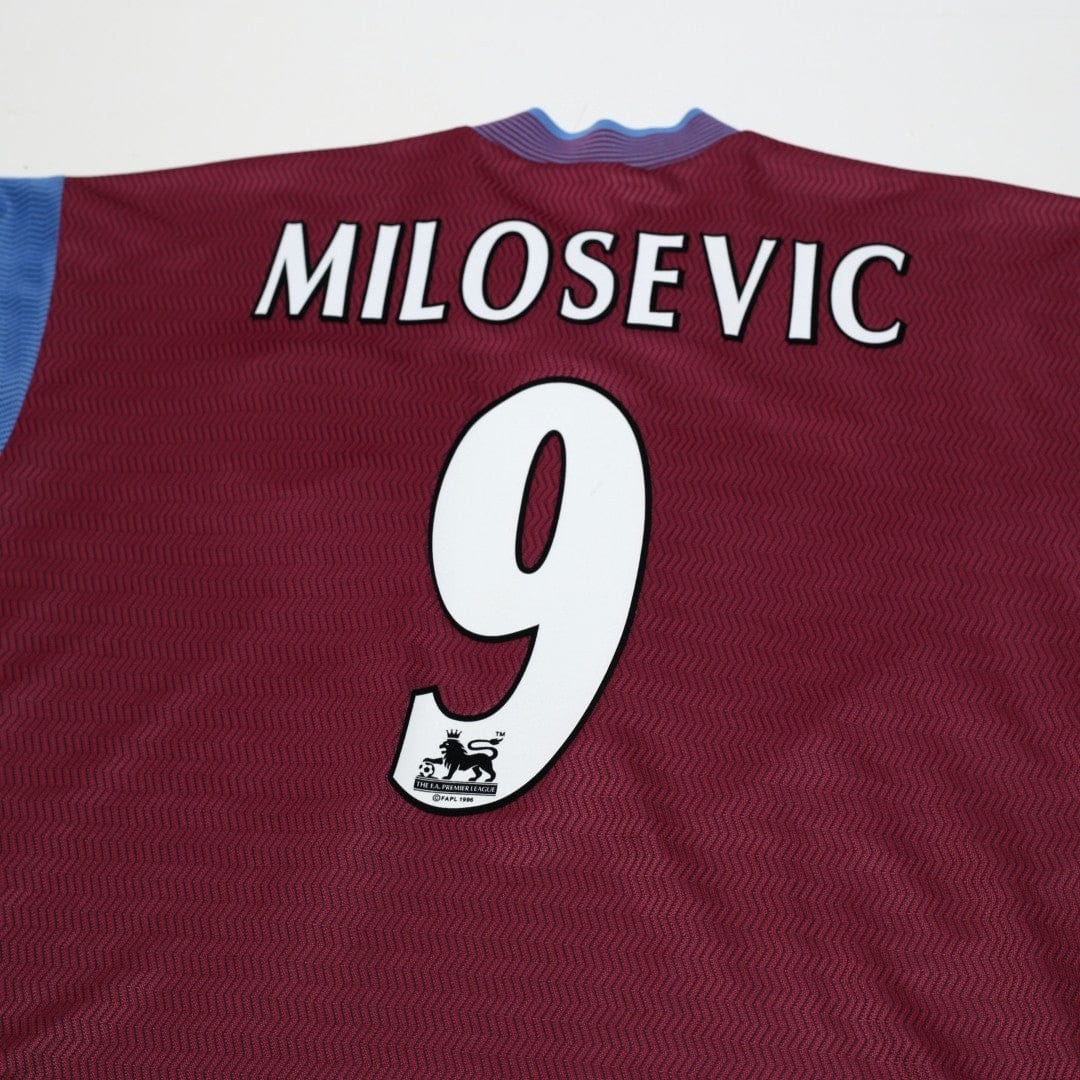1997/98 Milosevic #9 Aston Villa Vintage Reebok Home Football Shirt (XL)
