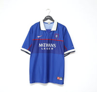 1997/98 NEGRI #9 Rangers Vintage Nike European Home Football Shirt Jersey (XL)