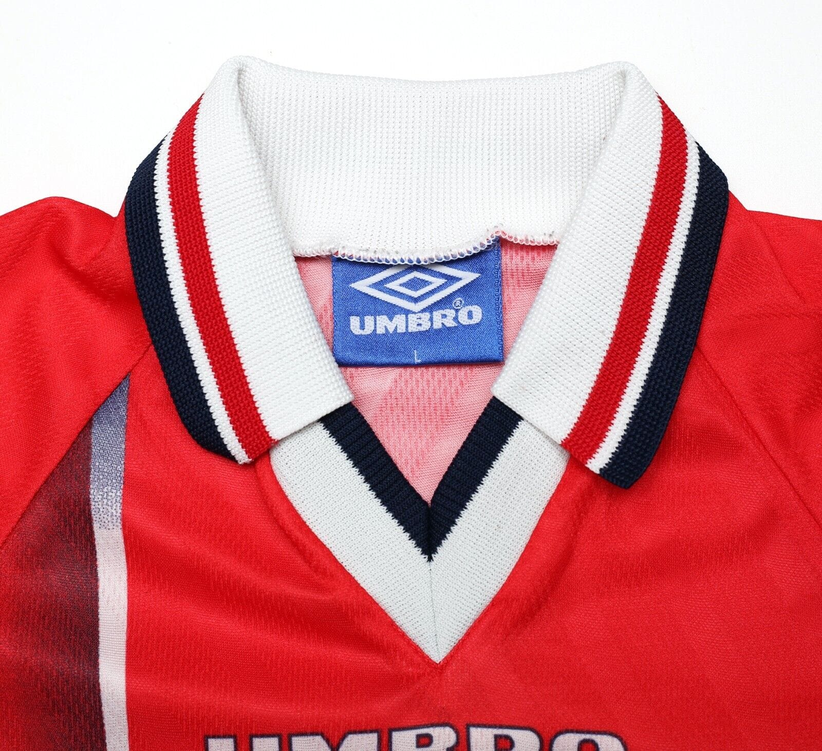 Maillot Football FK Mjølner Umbro 1990s? - Home Rouge Taille L - Porté Match