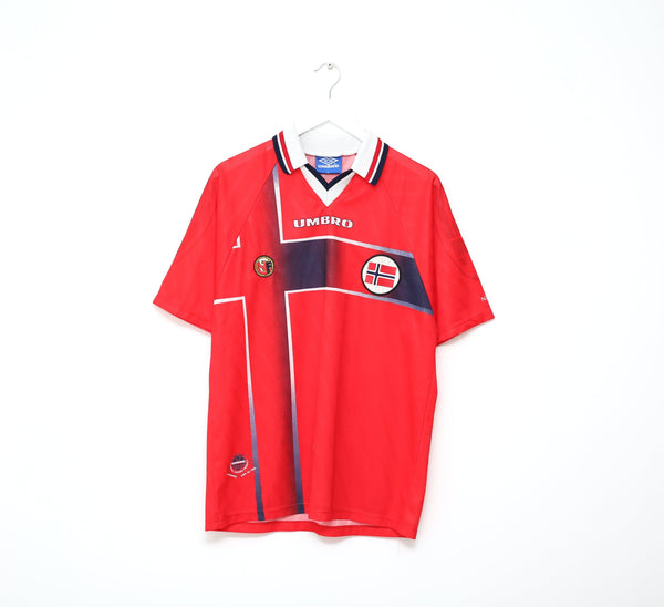 ウェア 98 Norge HOME uniform M NORWAY 1998 1999 HOME SHIRT FOOTBALL SOCCER JERSEY UMBRO