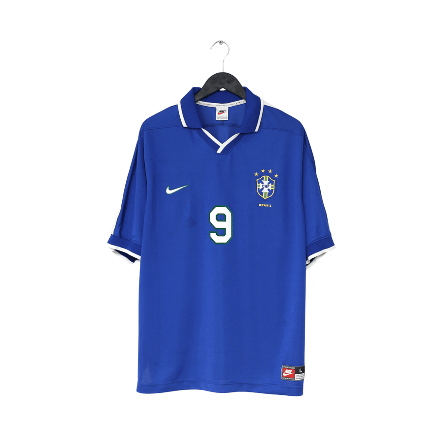 1997/98 RONALDO #9 Brazil Vintage Nike Away Football Shirt (L) Copa America 1997