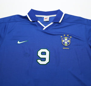 1997/98 RONALDO #9 Brazil Vintage Nike Away Football Shirt (L) Copa America 1997