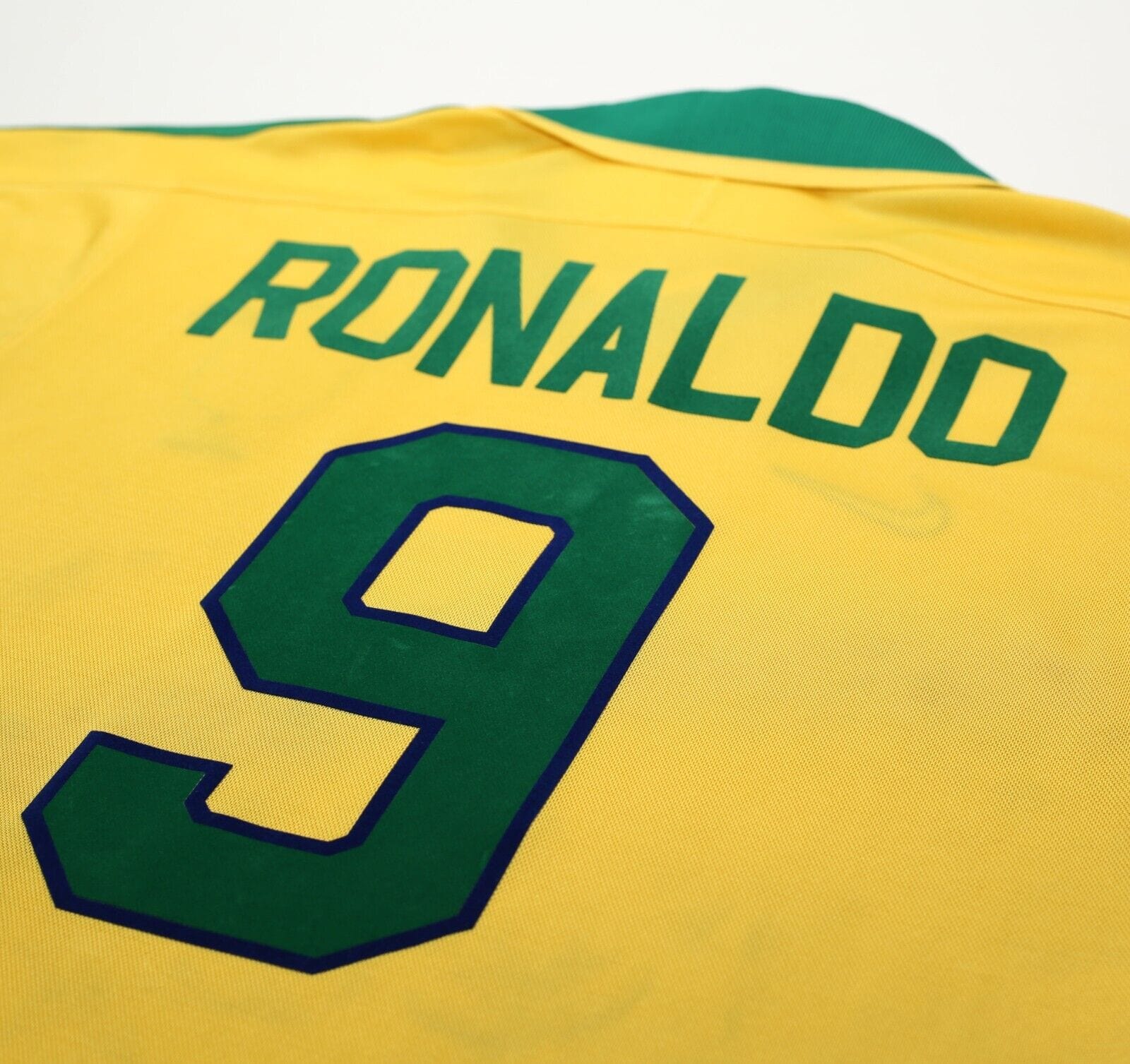 1997/98 RONALDO #9 Brazil Vintage Nike Home Football Shirt (S) Le Tournoi