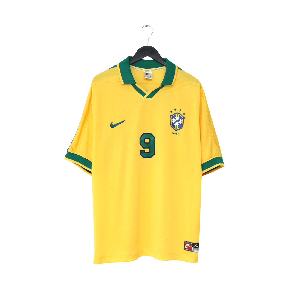 1997/98 Ronaldo #9 Brazil Vintage Nike Home Football Shirt (XL) Le Tournoi