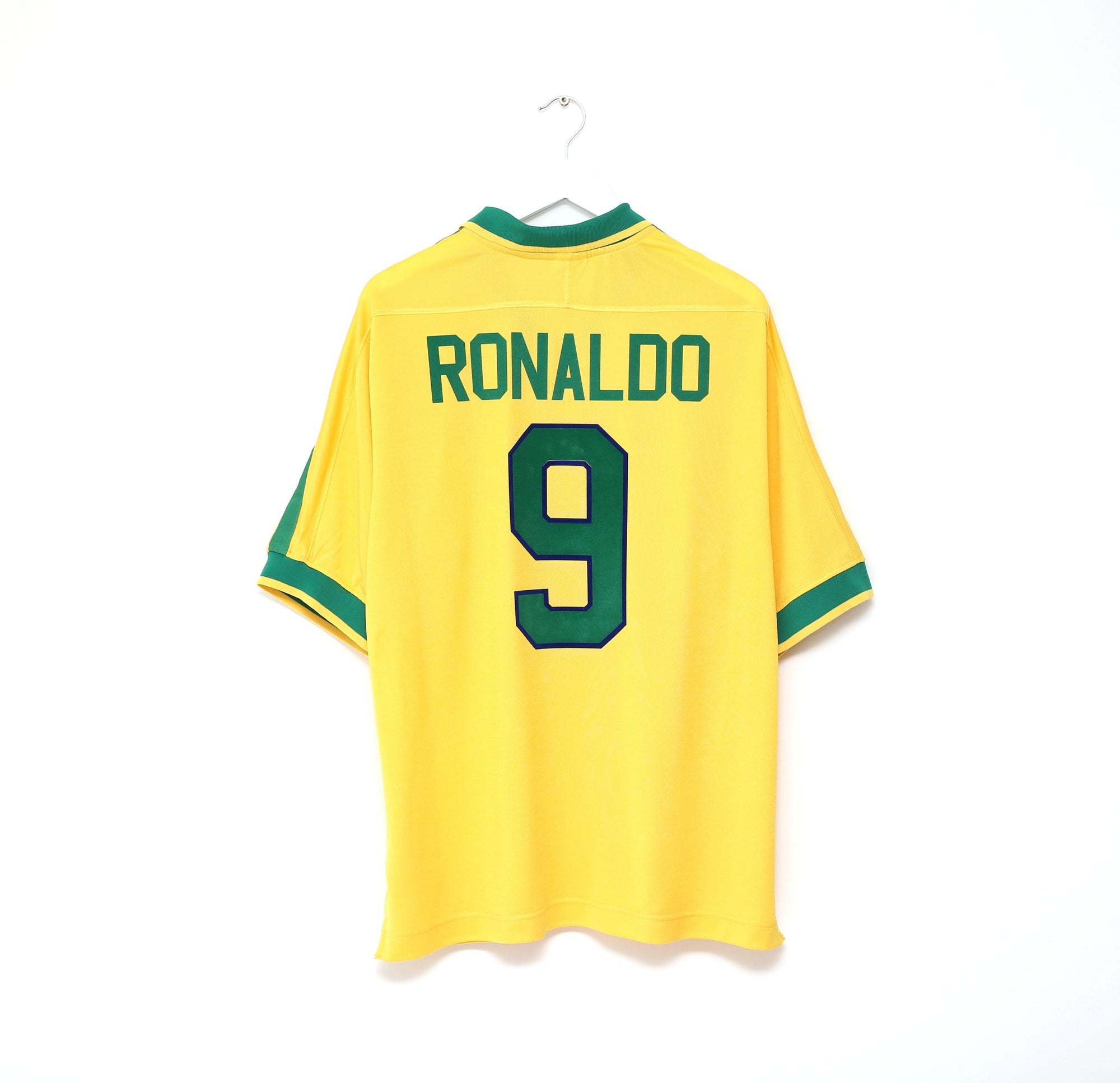 1997/98 RONALDO #9 Brazil Vintage Nike Home Football Shirt (XL) Le Tournoi