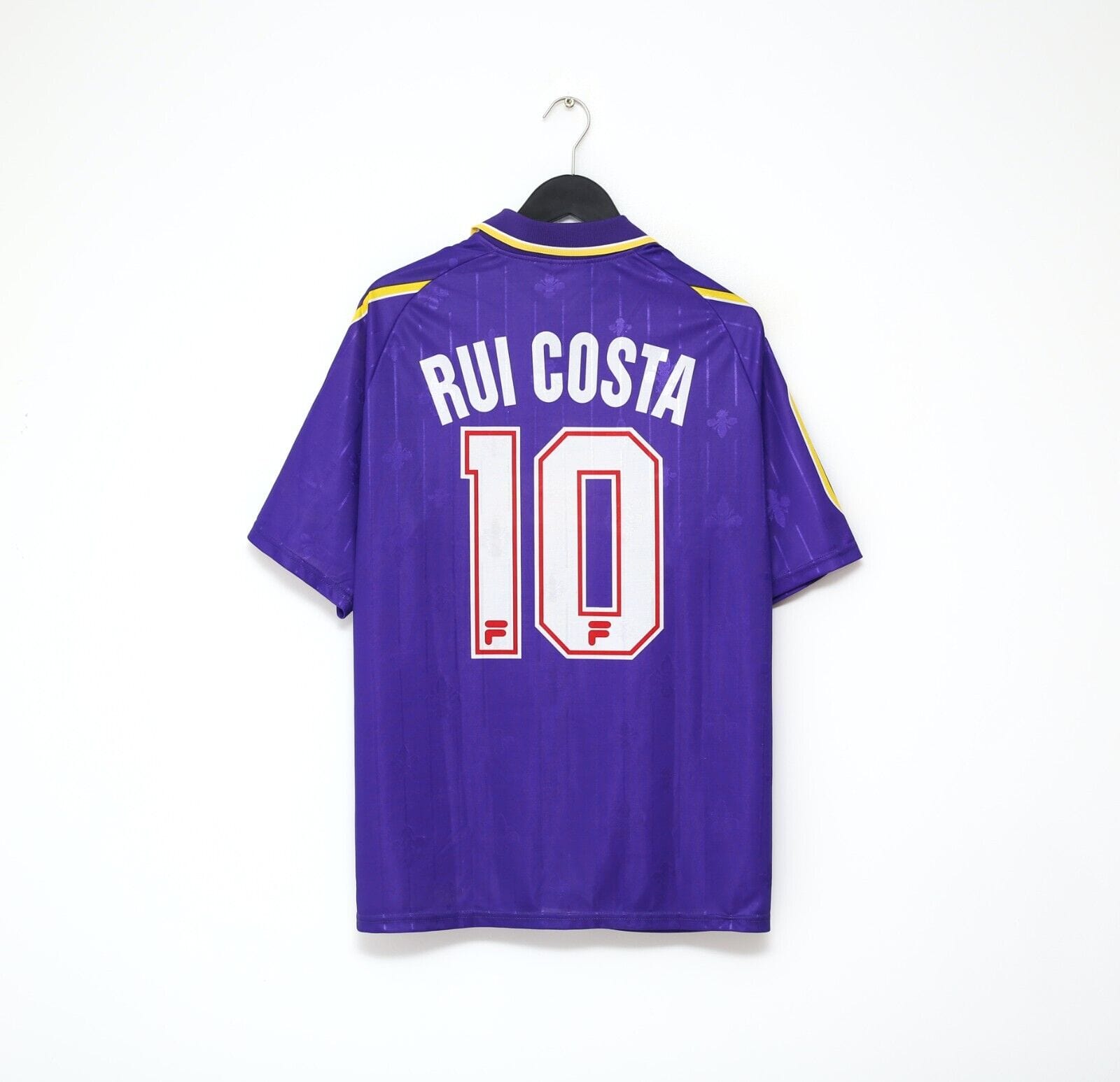 1997/98 RUI COSTA #10 Fiorentina Vintage FILA Home Football Shirt (L) Nintendo