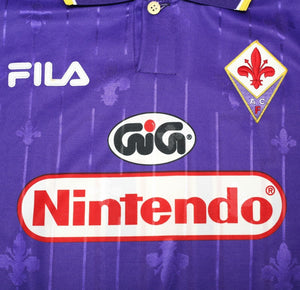 1997/98 RUI COSTA #10 Fiorentina Vintage FILA Home Football Shirt (L) Nintendo