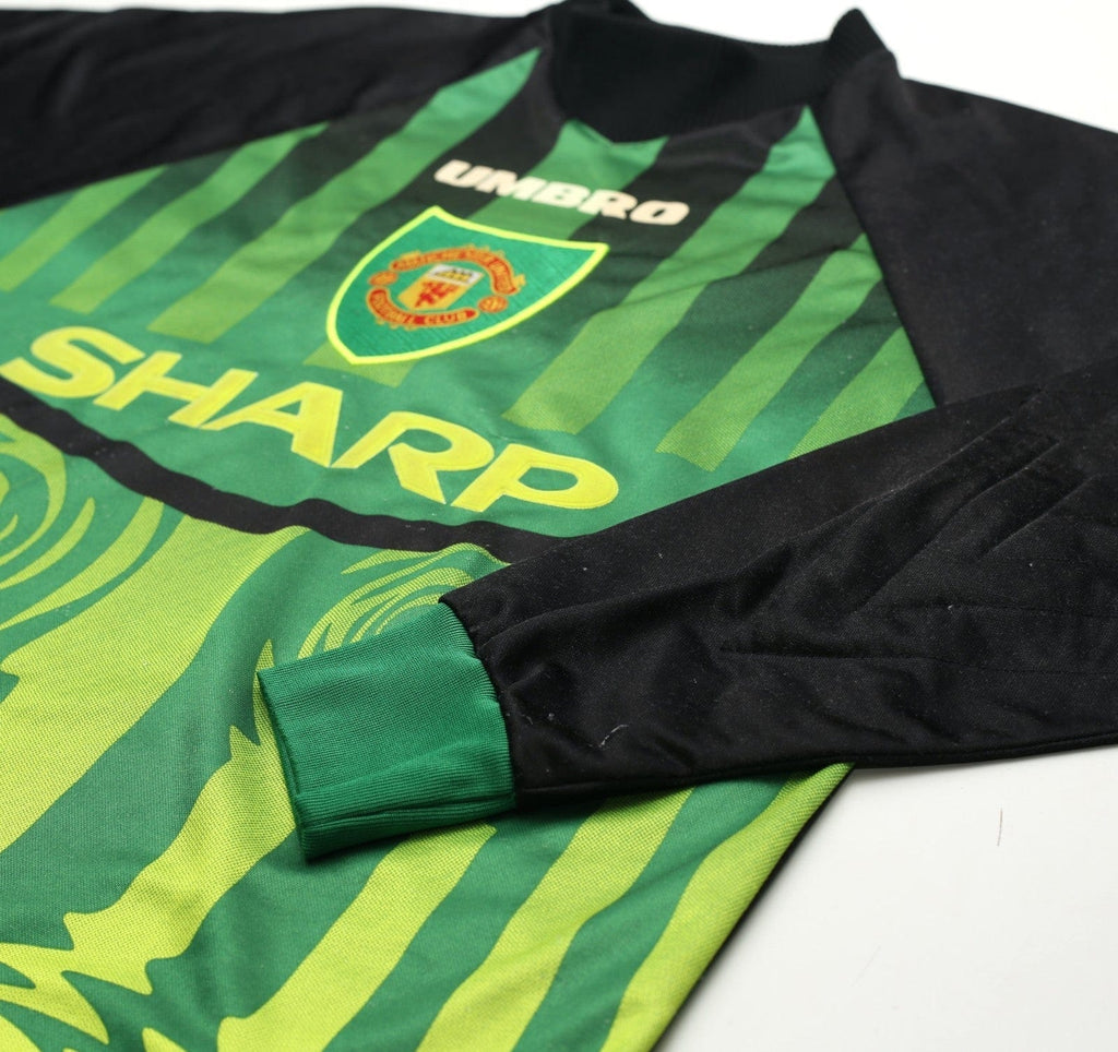 1997/98 SCHMEICHEL #1 Manchester United Vintage Umbro GK Football Shirt (M)