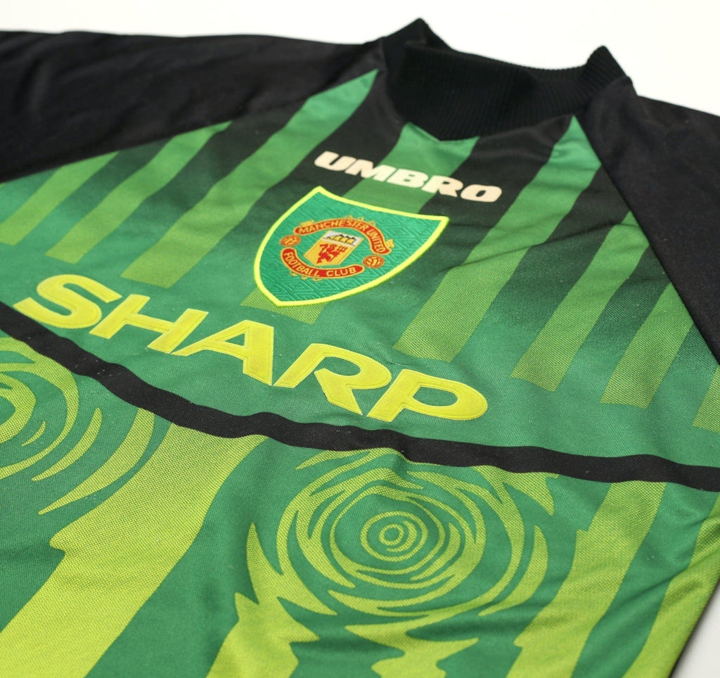 1997/98 SCHMEICHEL #1 Manchester United Vintage Umbro GK Football Shirt (M)