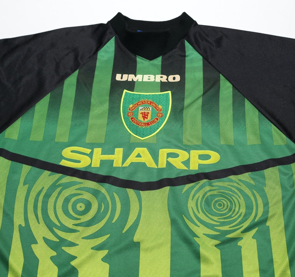 1997/98 SCHMEICHEL #1 Manchester United Vintage Umbro GK Football Shirt (M)