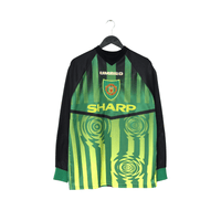 1997/98 SCHMEICHEL #1 Manchester United Vintage Umbro GK Football Shirt (M)