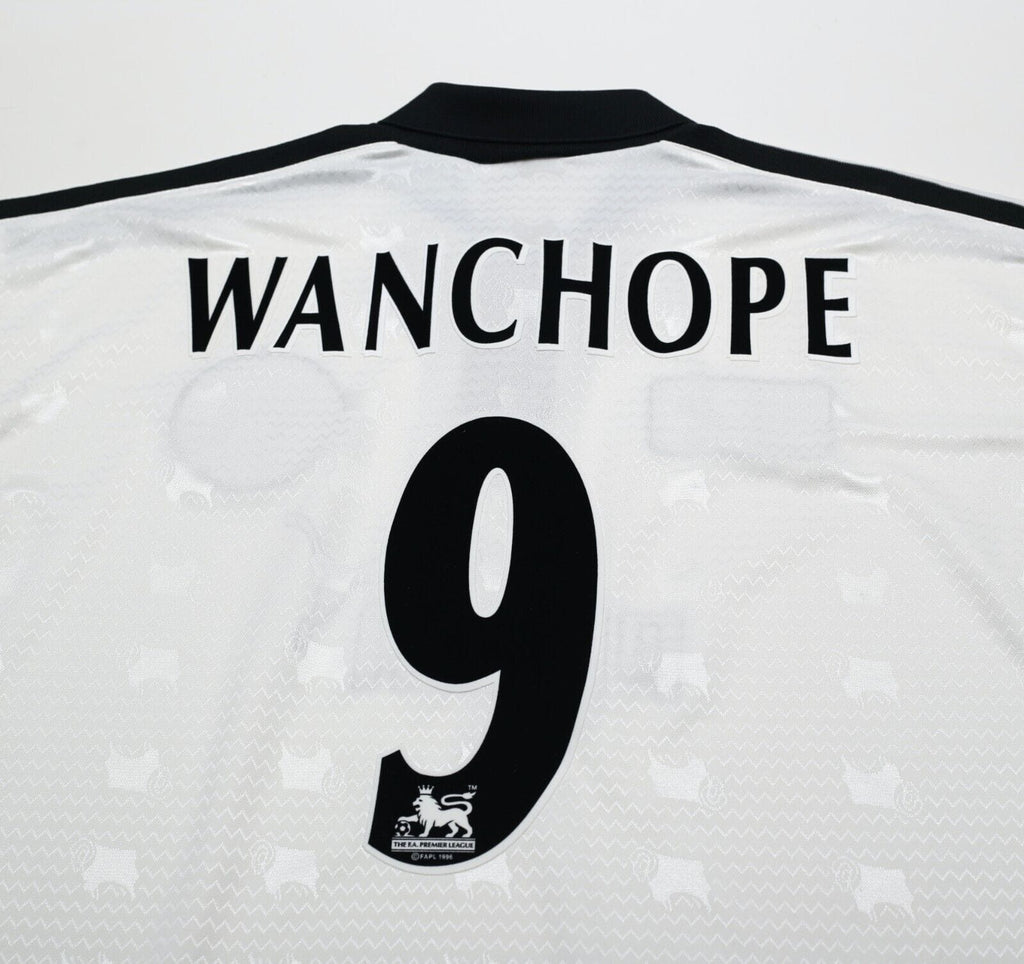 1997/98 WANCHOPE #9 Derby County Vintage PUMA Home Football Shirt (L)