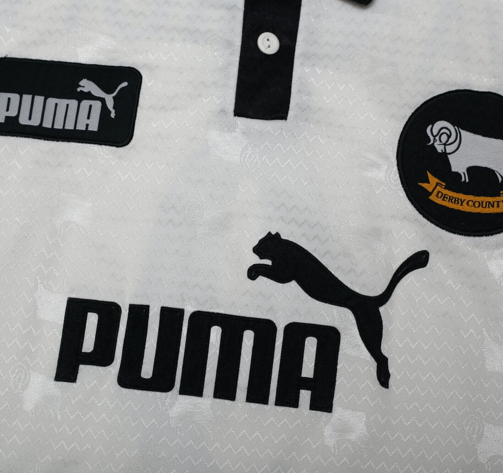 1997/98 WANCHOPE #9 Derby County Vintage PUMA Home Football Shirt (L)
