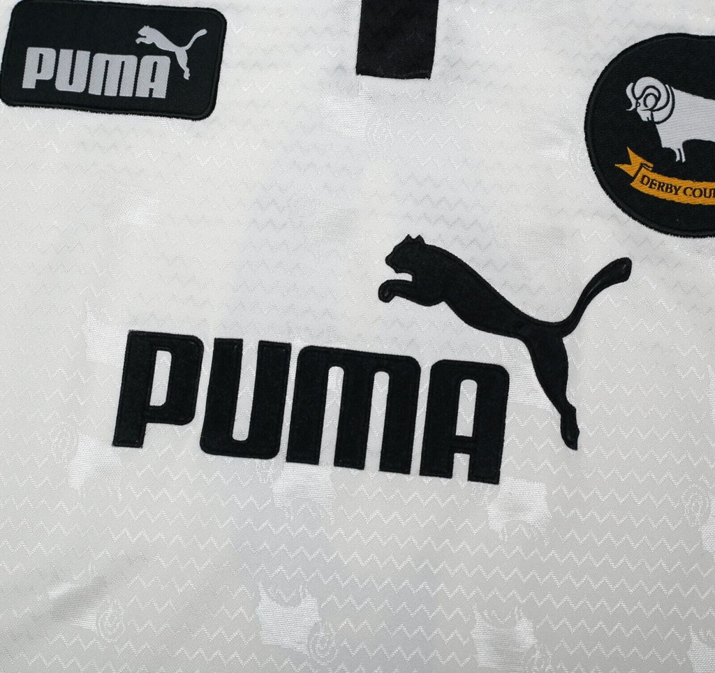 1997/98 WANCHOPE #9 Derby County Vintage PUMA Home Football Shirt (L)