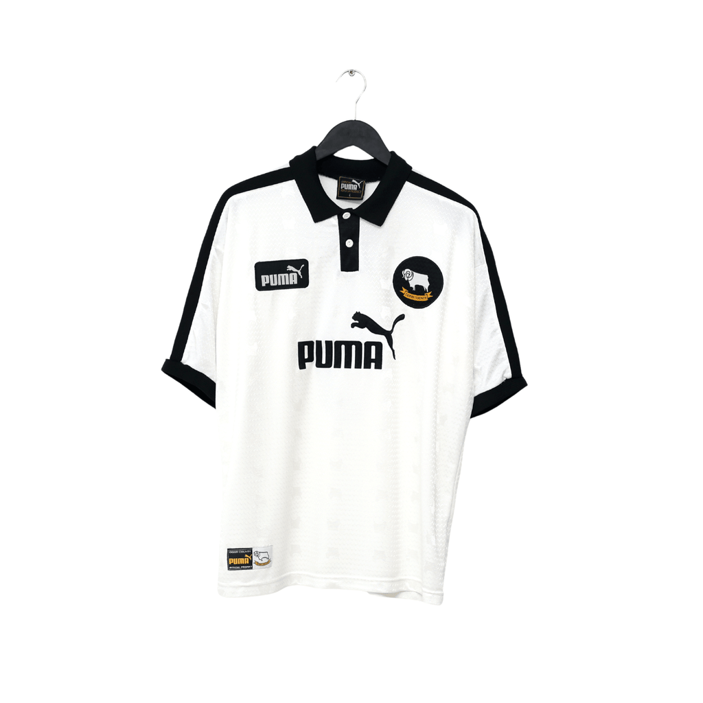 1997/98 WANCHOPE #9 Derby County Vintage PUMA Home Football Shirt (L)