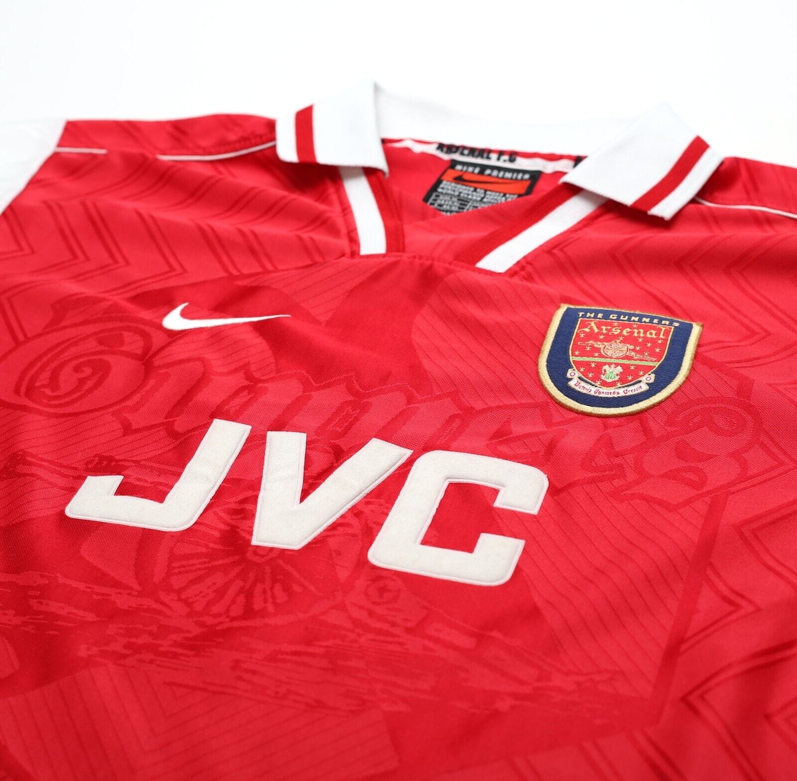 1997/98 WRIGHT #8 Arsenal Vintage Nike Home Football Shirt Jersey (M)