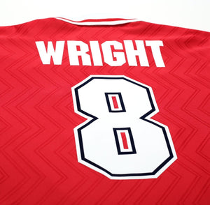 1997/98 WRIGHT #8 Arsenal Vintage Nike Home Football Shirt Jersey (M)