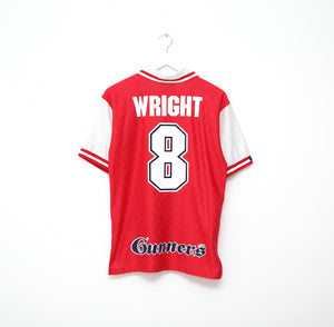 1997/98 WRIGHT #8 Arsenal Vintage Nike Home Football Shirt Jersey (M)