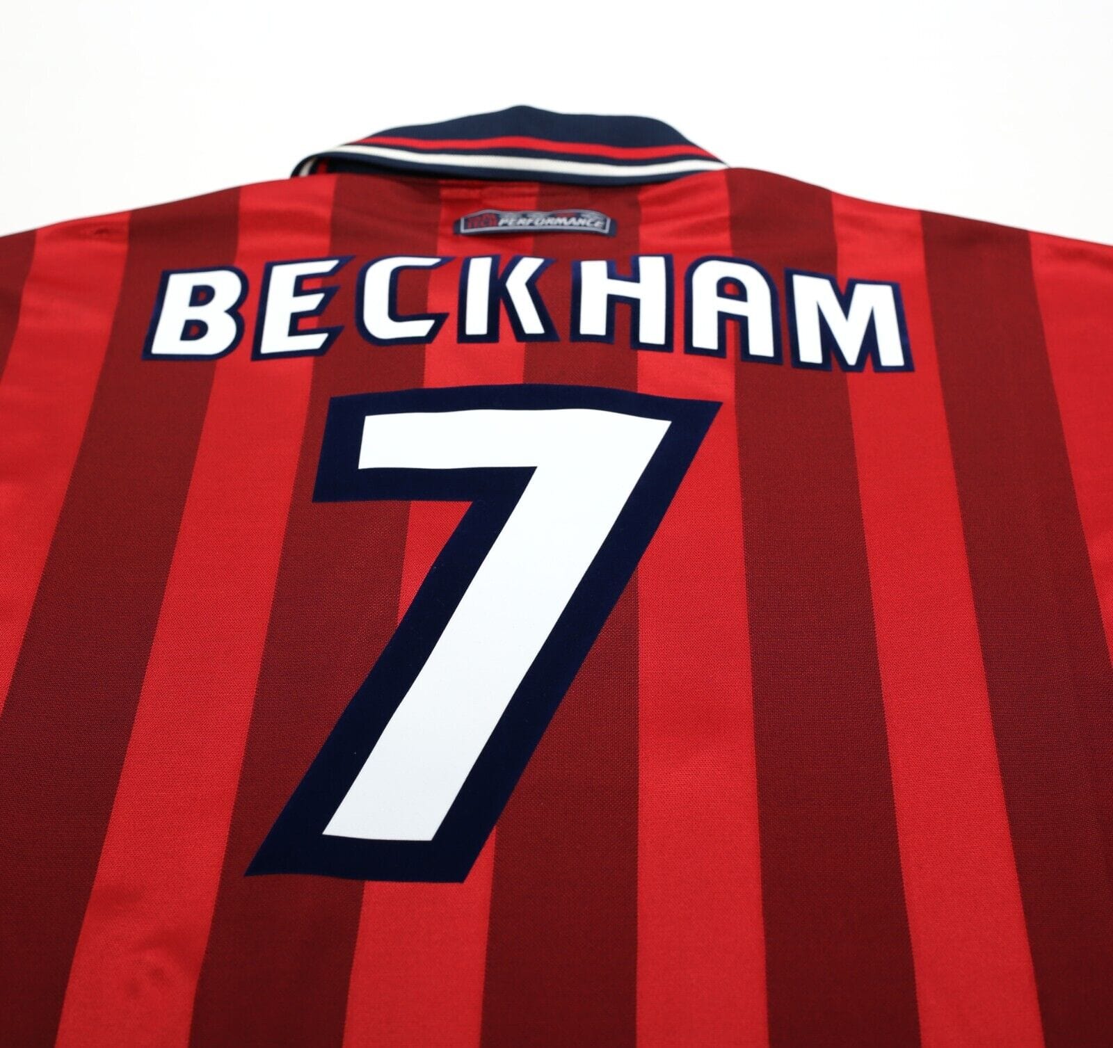 1997/99 BECKHAM #7 England Vintage Umbro Away Football Shirt (L) WC 1998