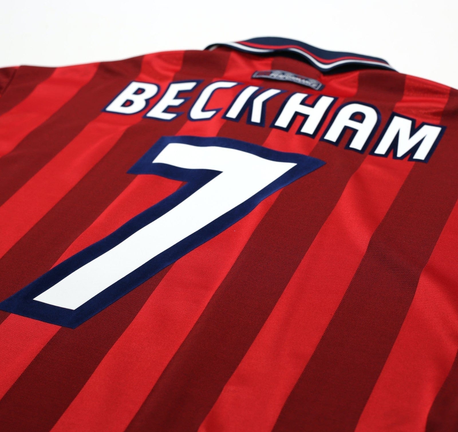1997/99 BECKHAM #7 England Vintage Umbro Away Football Shirt (M) WC 1998