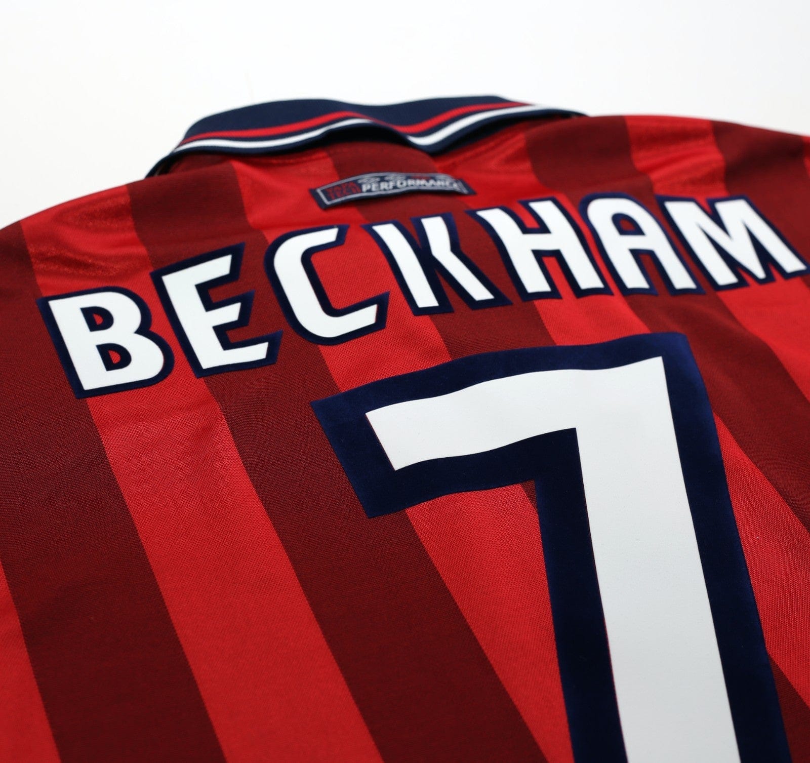 1997/99 BECKHAM #7 England Vintage Umbro Away Football Shirt (M) WC 1998